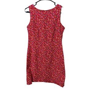 Vintage CDC Floral Print‎ Dress Sleeveless Red Mini Dress Women's Size 8